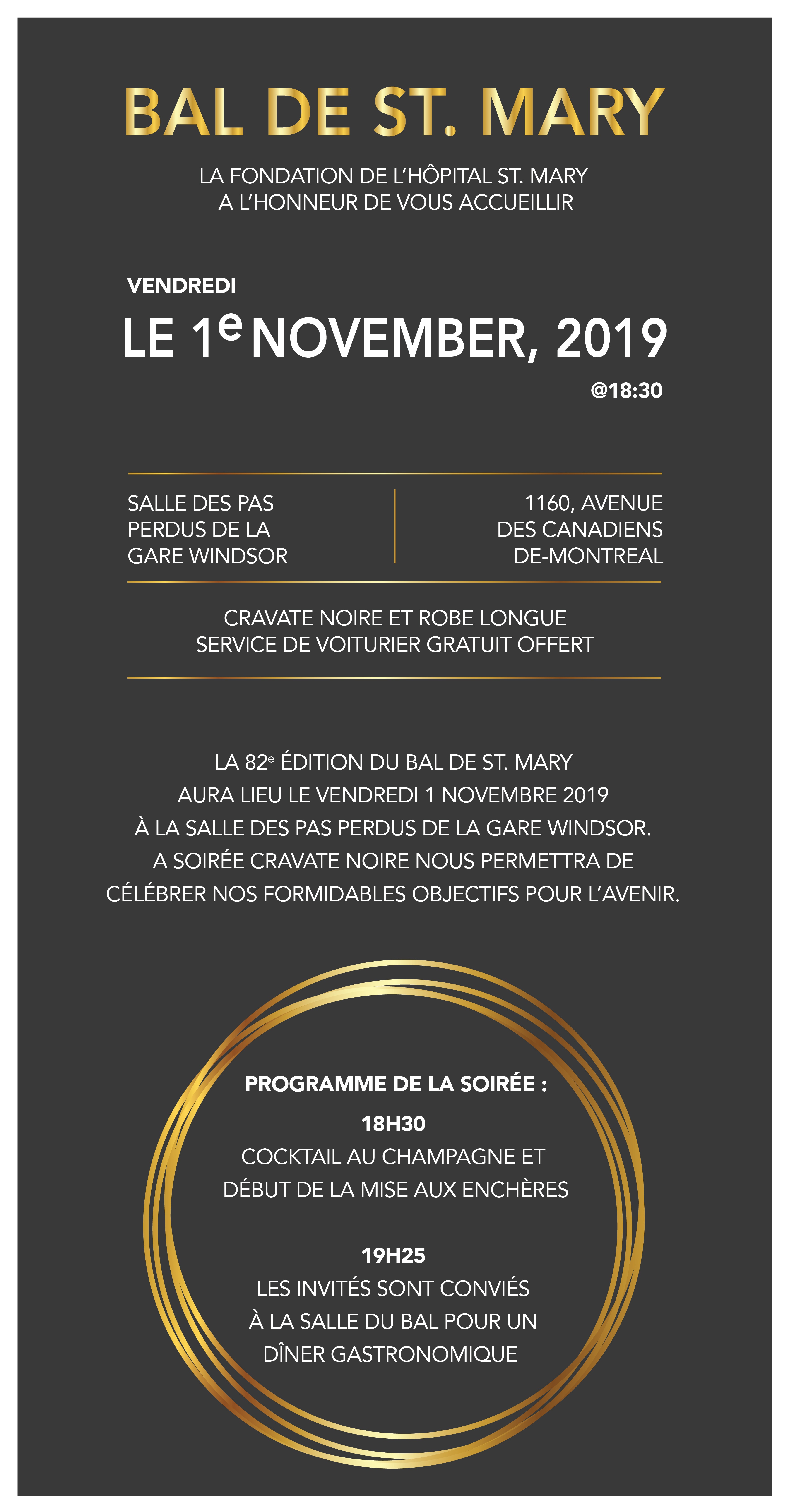Le Bal de St. Mary 2019 - Vendredi 1 novembre 2019